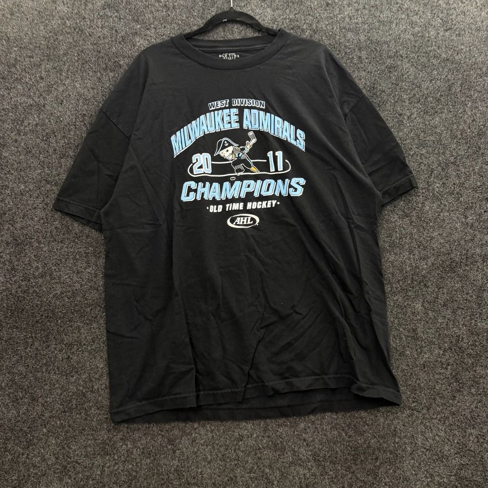 Old Time Hockey Milwaukee Admirals 2011 Champions Shirt Mens 2XL Black